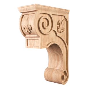 Unfinished Cherry Solid Wood Corbels, Maple, Alder, or Rubberwood