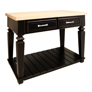 Small Kitchen Island Black with shelf