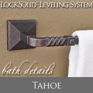 Lock Solid Bathroom Hardware, towel bars, double towel bars, towel rings, toilet paper holders, & robe hooks