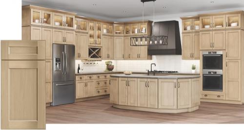 Shaker honey kitchen cabinet