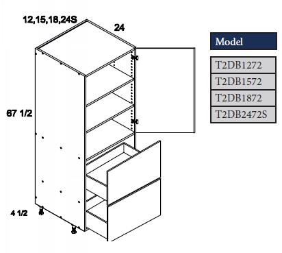 Torino Grey Pantry European Oven Cabinets